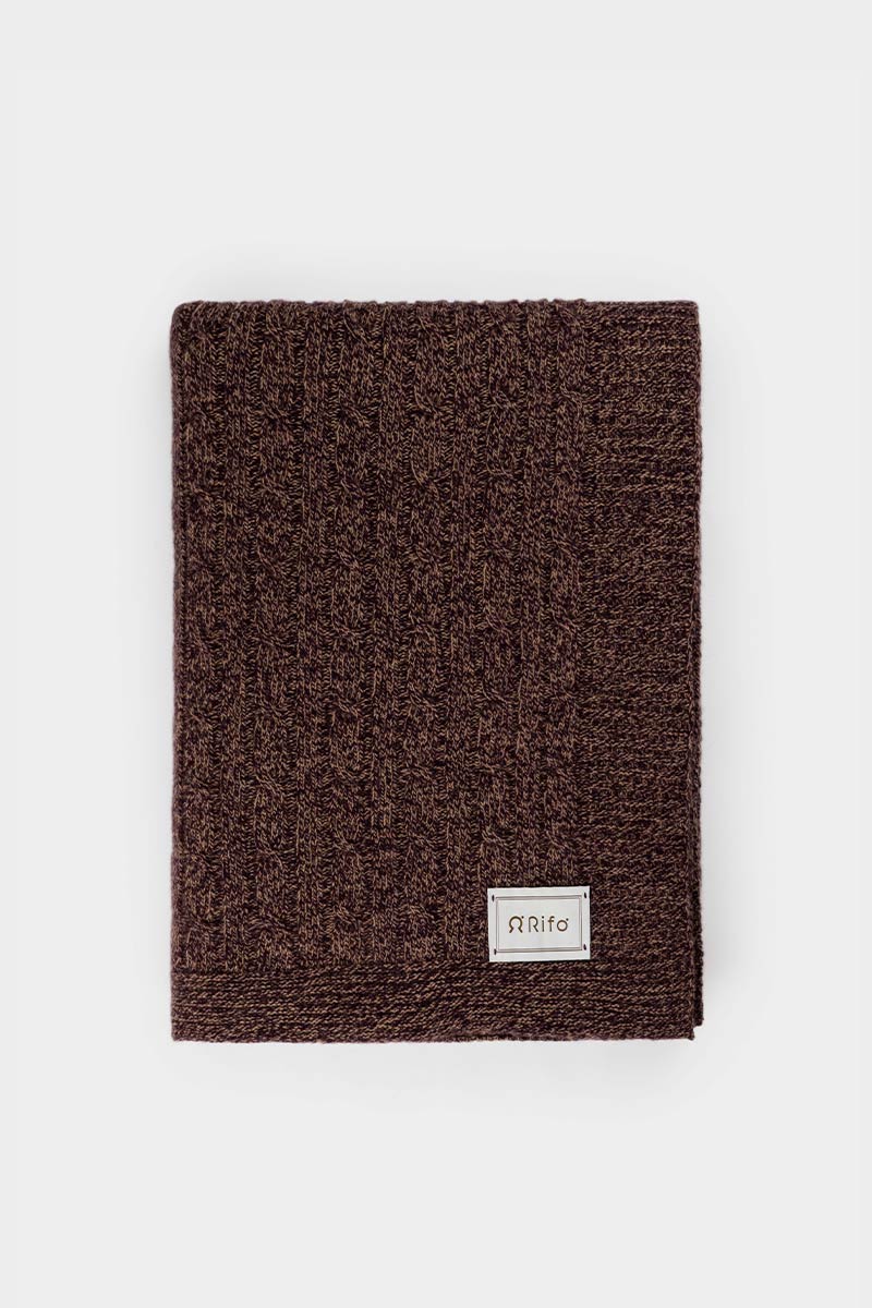 Coperta Cashmere Rigenerato Elide Mouline Viola - Rifò Lab moda circolare made in Italy