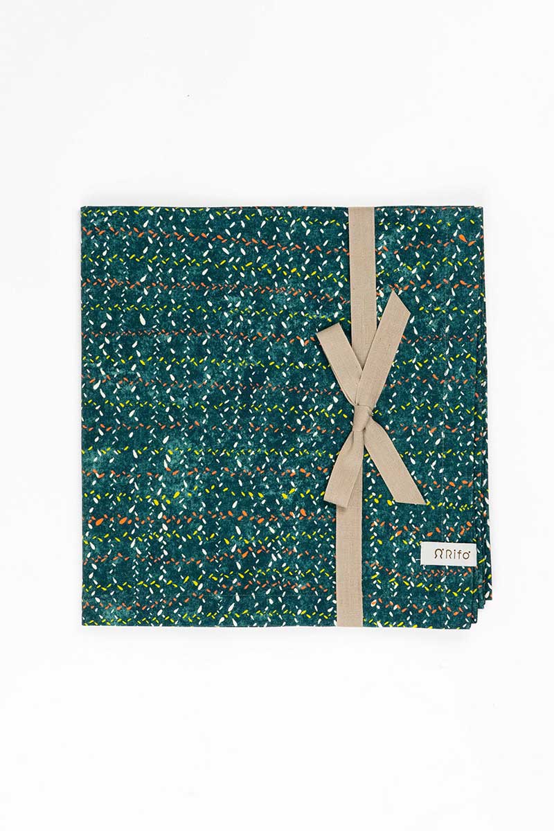 Verde Brughiera | Runner Cotone Rigenerato Botanic Check