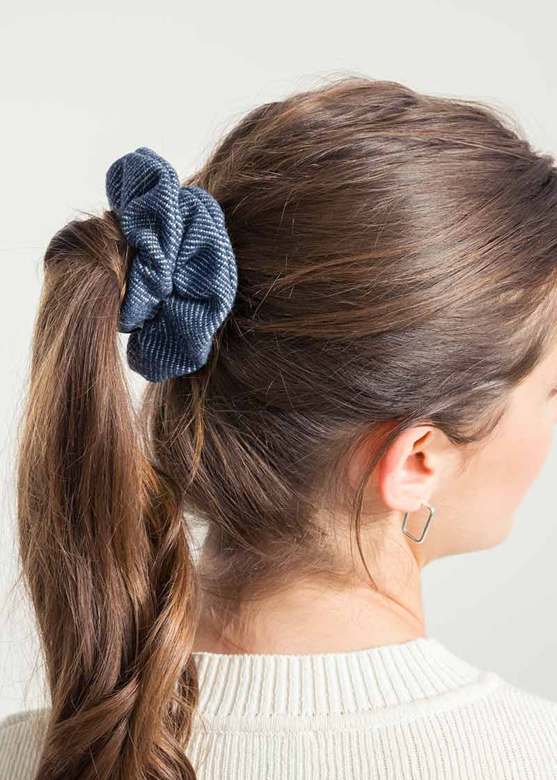 Scrunchie jeans rigenerato