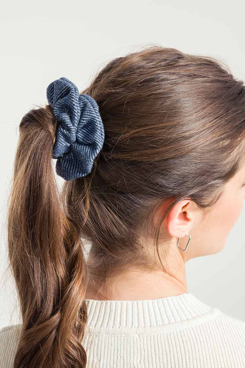 Scrunchie jeans rigenerato