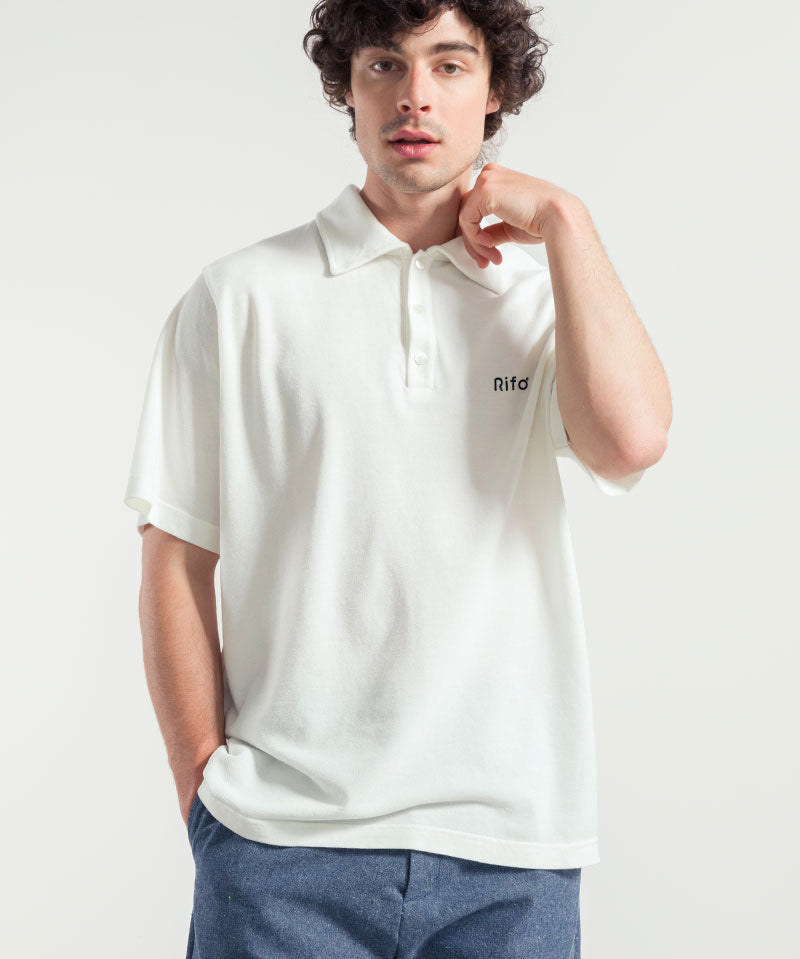 Bianco Latte | Maglia Polo Uomo Cotone Rigenerato Riccardo