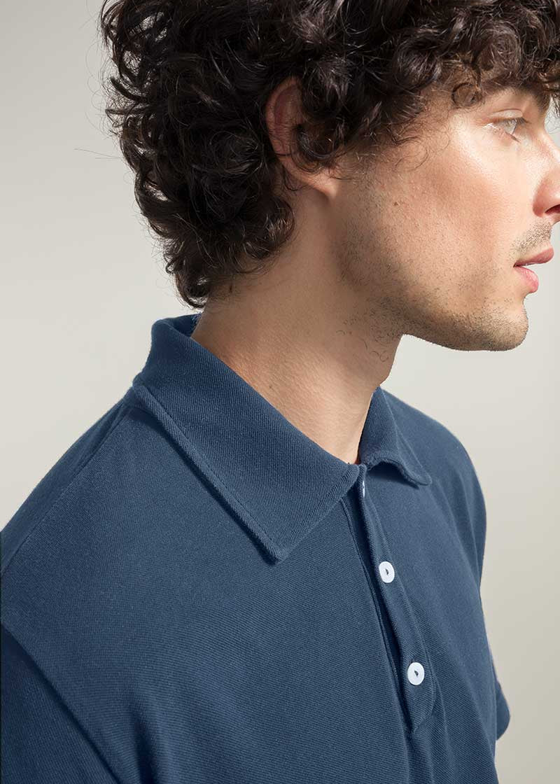 Blu Balena | Maglia Polo Uomo Cotone Rigenerato Riccardo