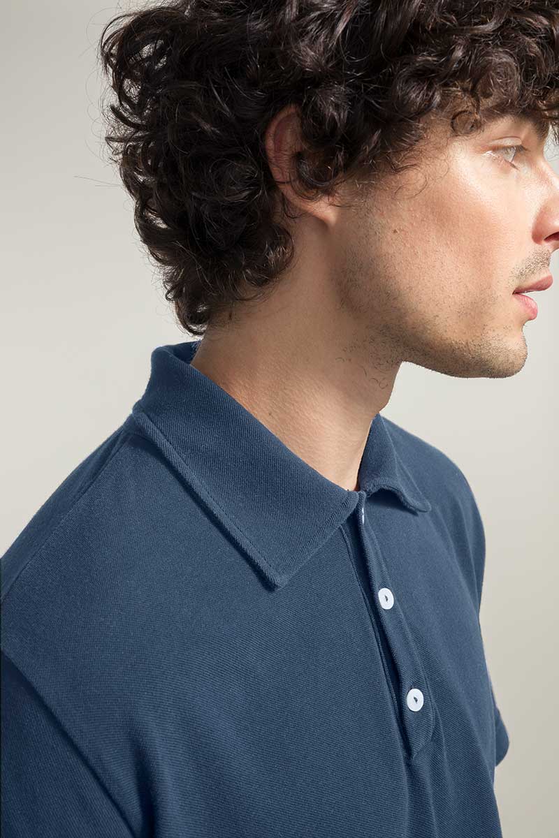 Blu Balena | Maglia Polo Uomo Cotone Rigenerato Riccardo