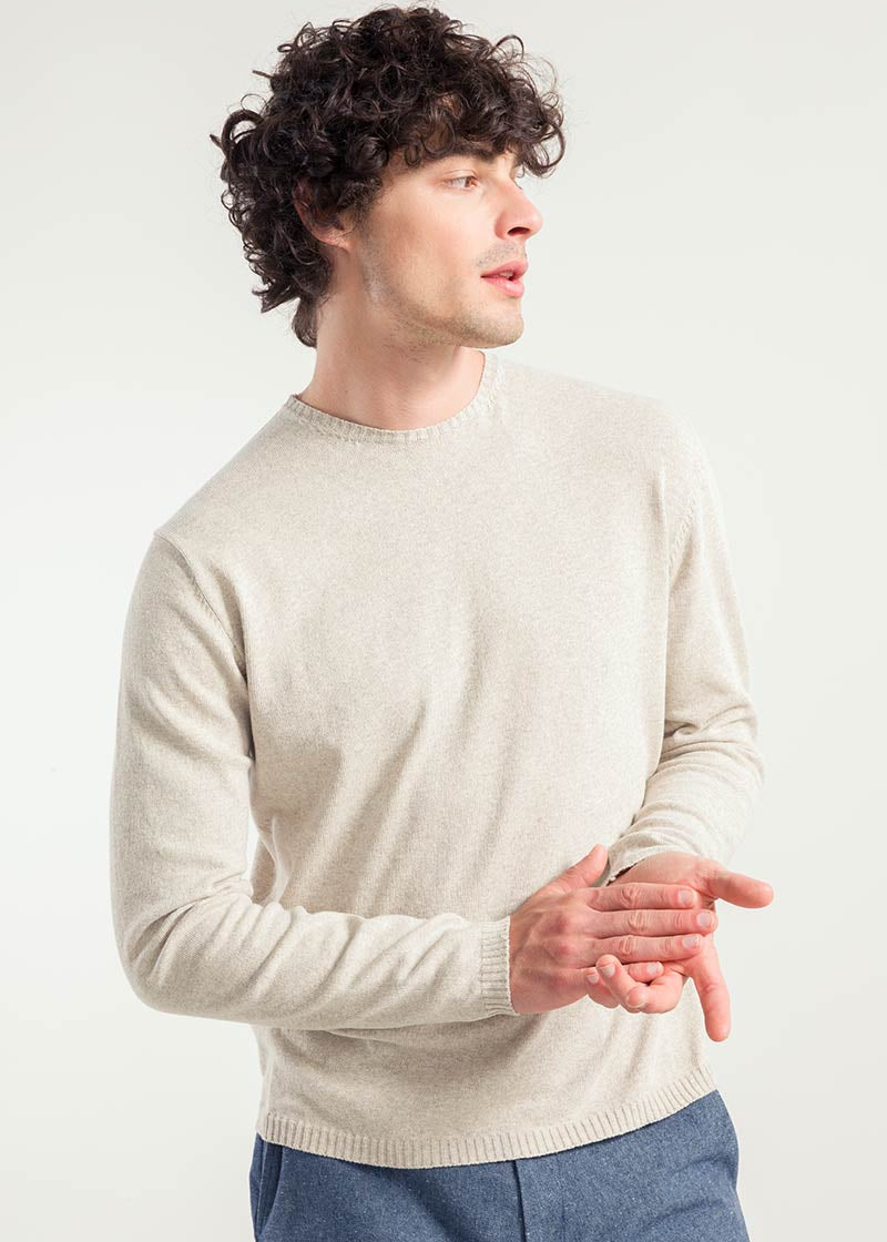 Beige Avena | Maglia Uomo Cotone Rigenerato Edoardo