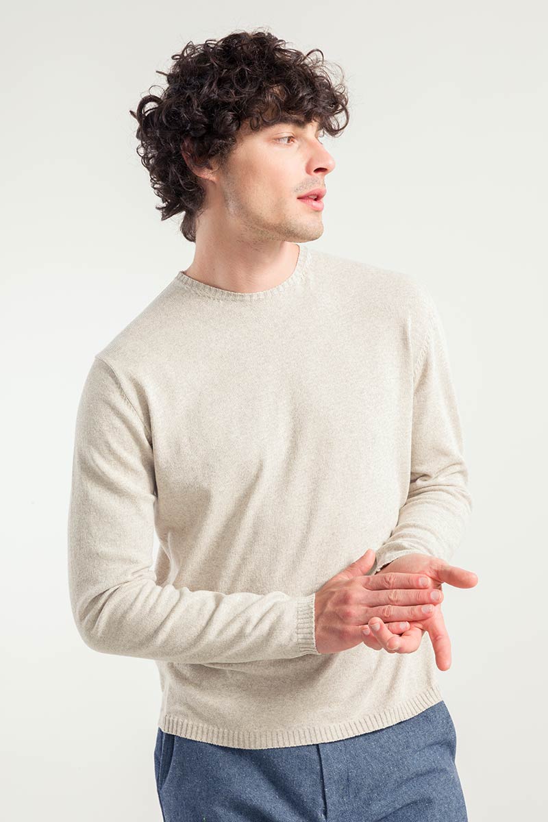 Beige Avena | Maglia Uomo Cotone Rigenerato Edoardo