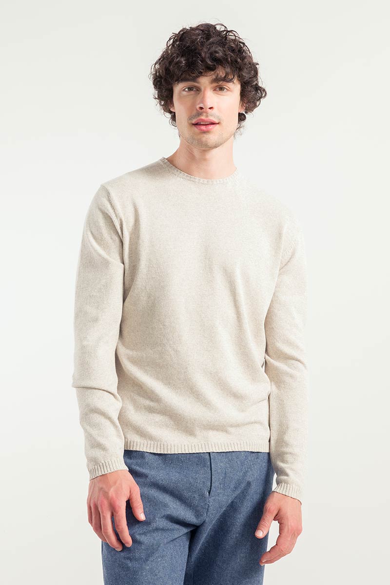 Beige Avena | Maglia Uomo Cotone Rigenerato Edoardo