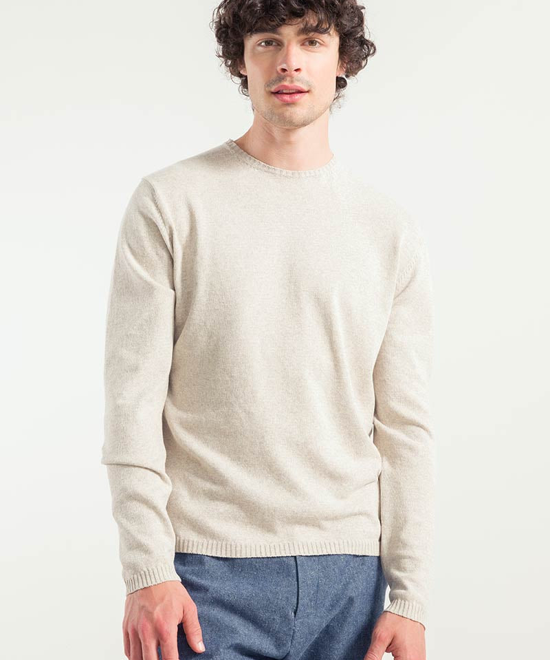 Beige Avena | Maglia Uomo Cotone Rigenerato Edoardo