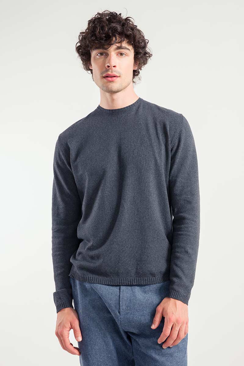 Maglia Uomo Cotone Rigenerato Edoardo Grigio - Moda Circolare Rifò
