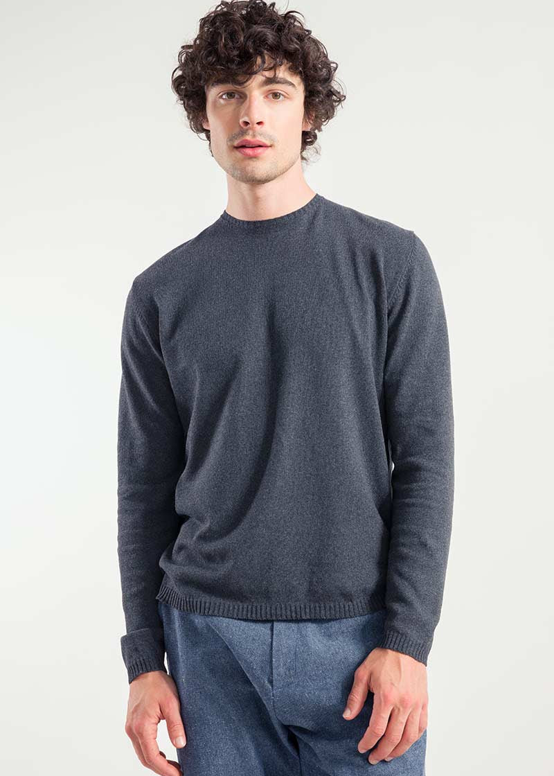 Grigio Antracite | Maglia Uomo Cotone Rigenerato Edoardo