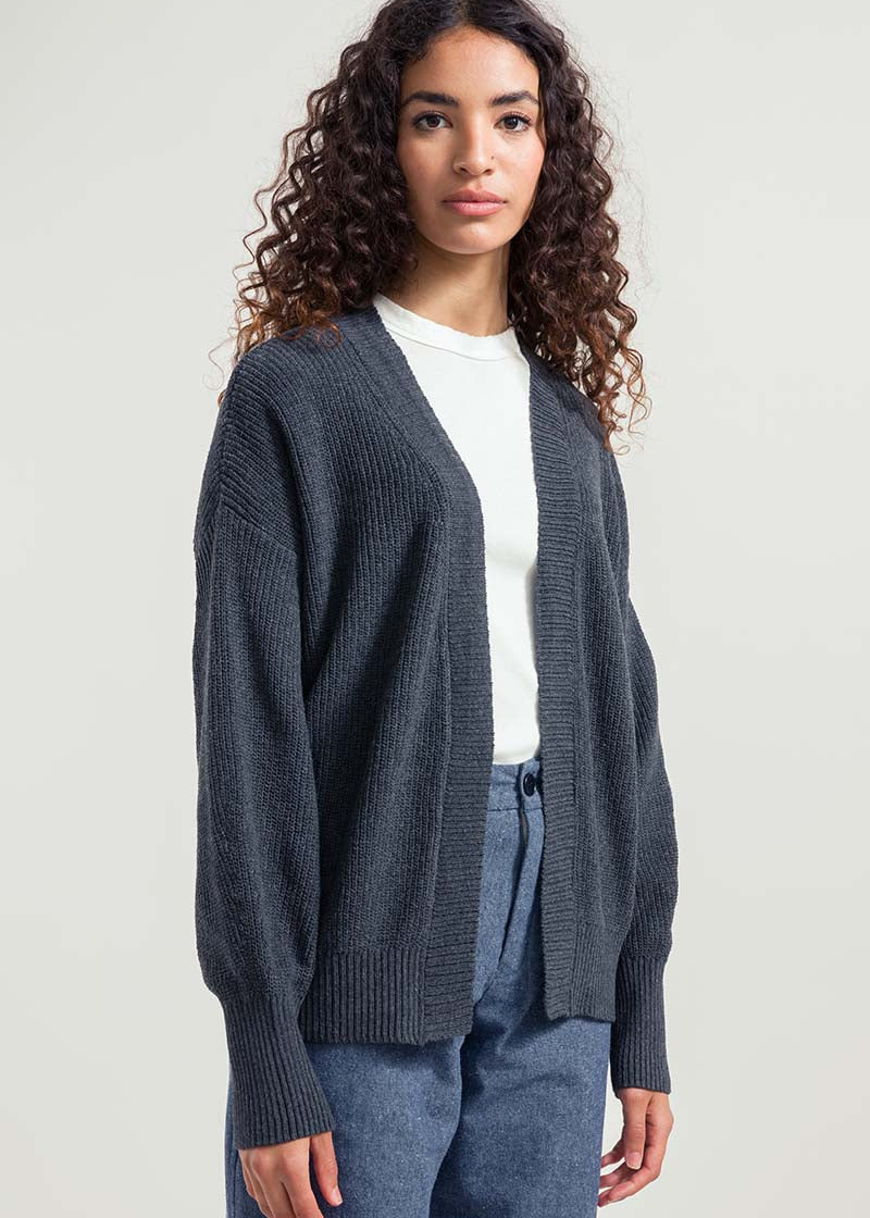 Grigio Antracite | Cardigan Donna Cotone Rigenerato Irma