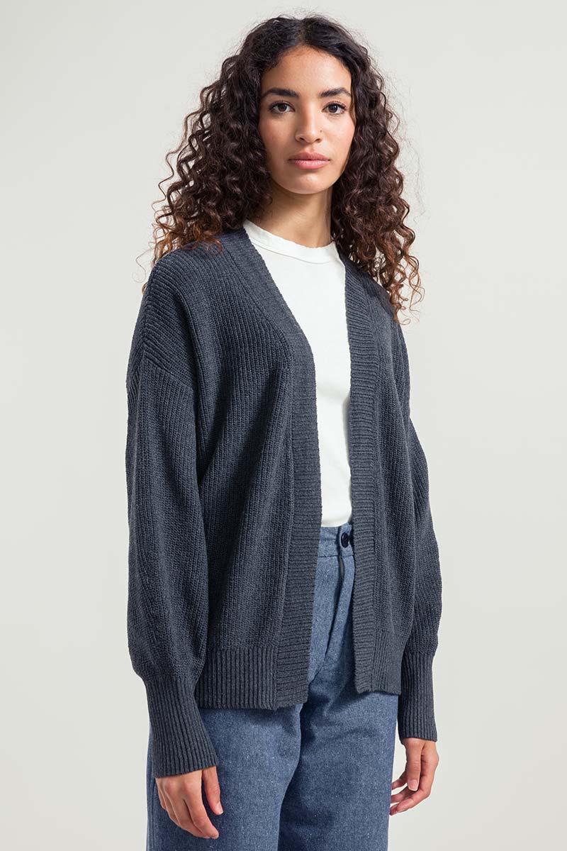 Grigio Antracite | Cardigan Donna Cotone Rigenerato Irma