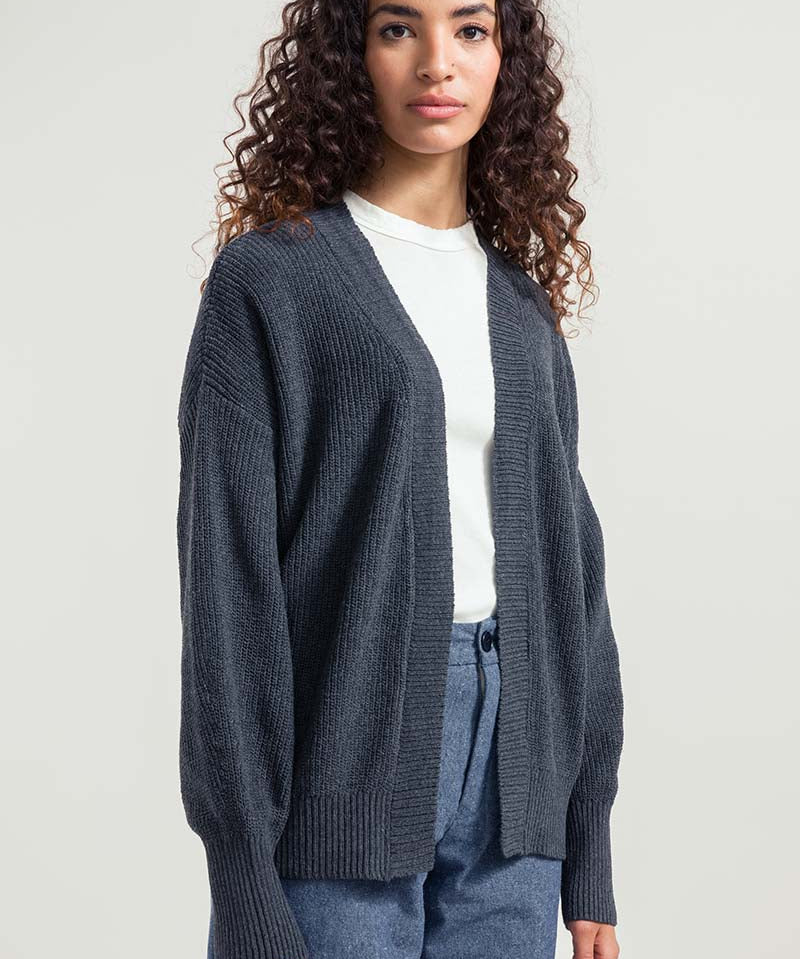 Grigio Antracite | Cardigan Donna Cotone Rigenerato Irma