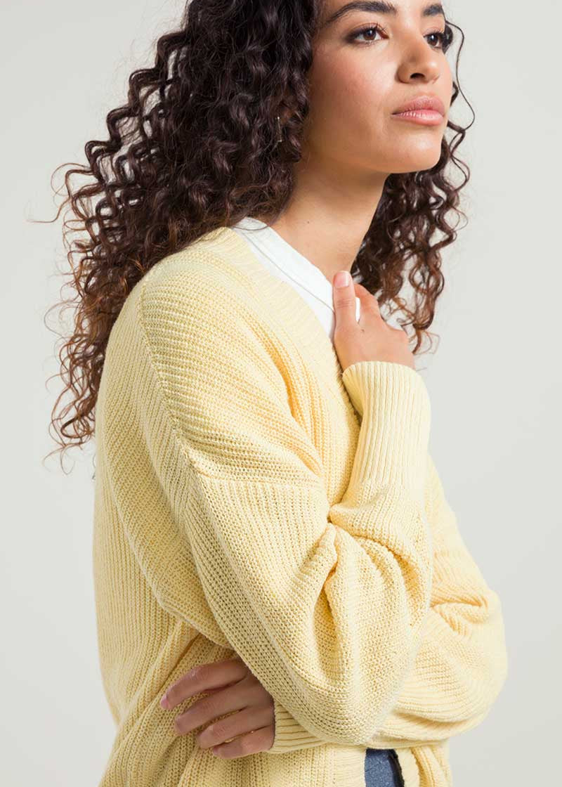 Giallo Crema | Cardigan Donna Cotone Rigenerato Irma