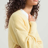 Giallo Crema | Cardigan Donna Cotone Rigenerato Irma