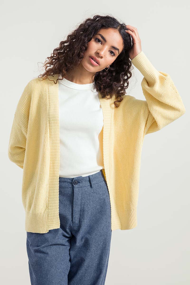 Giallo Crema | Cardigan Donna Cotone Rigenerato Irma