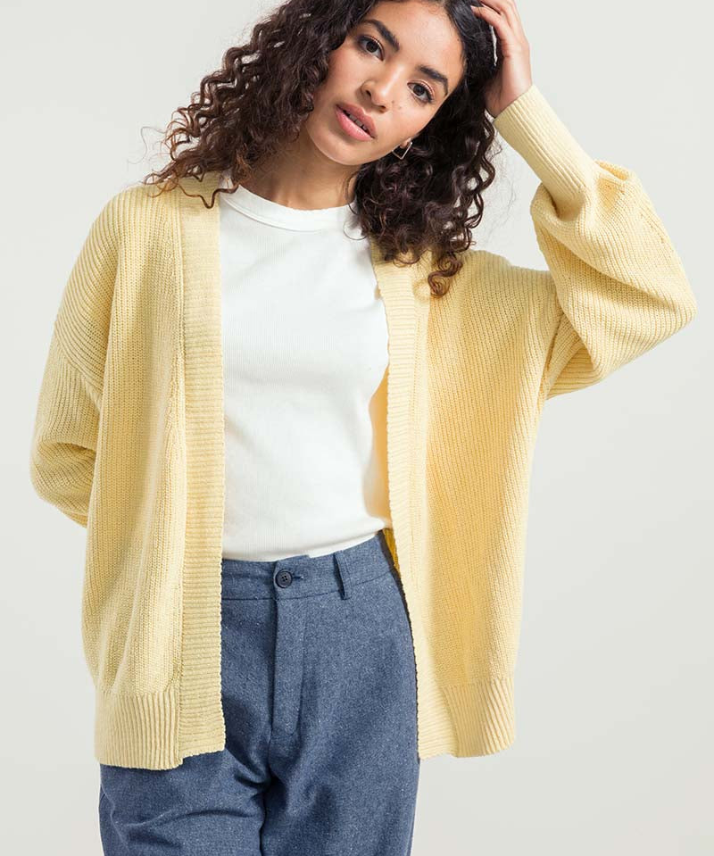 Giallo Crema | Cardigan Donna Cotone Rigenerato Irma