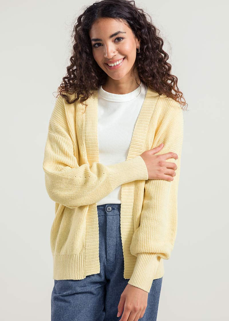 Giallo Crema | Cardigan Donna Cotone Rigenerato Irma