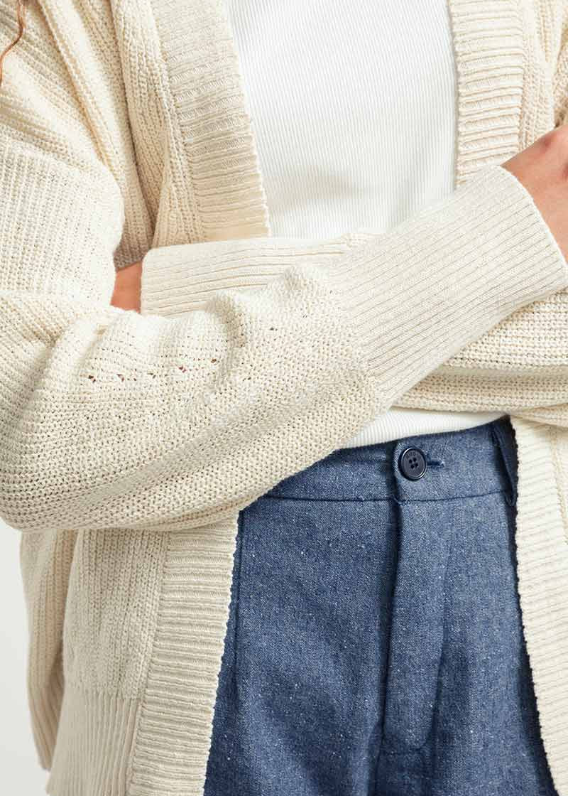 Bianco Burro | Cardigan Donna Cotone Rigenerato Irma