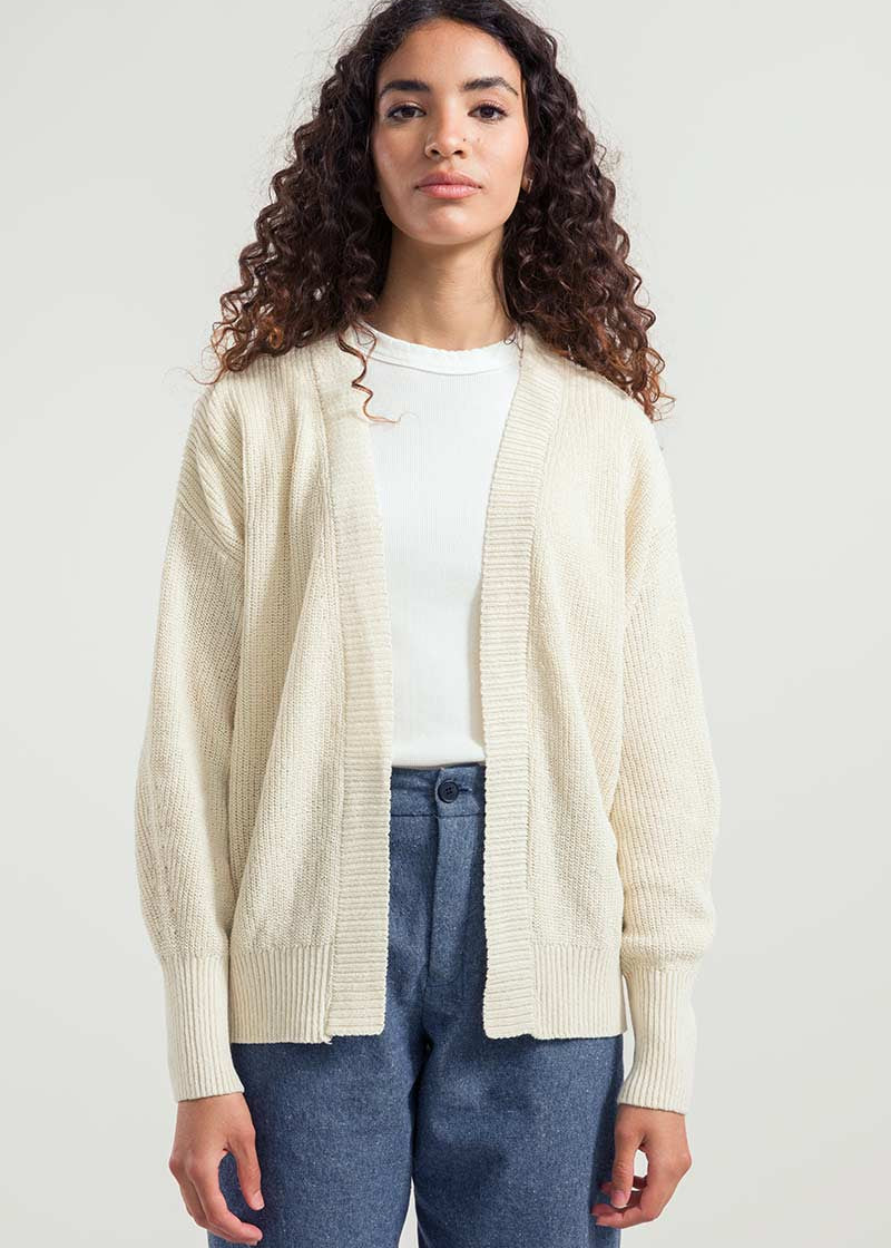 Bianco Burro | Cardigan Donna Cotone Rigenerato Irma