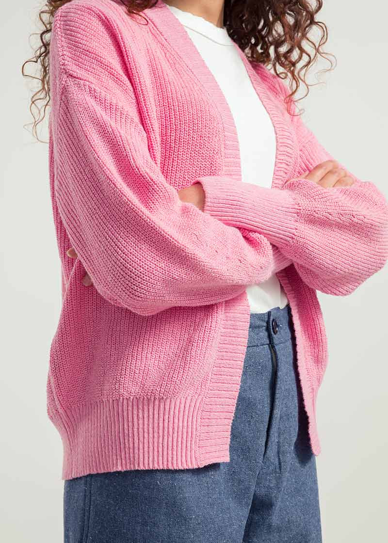 Rosa Ciliegio | Cardigan Donna Cotone Rigenerato Irma