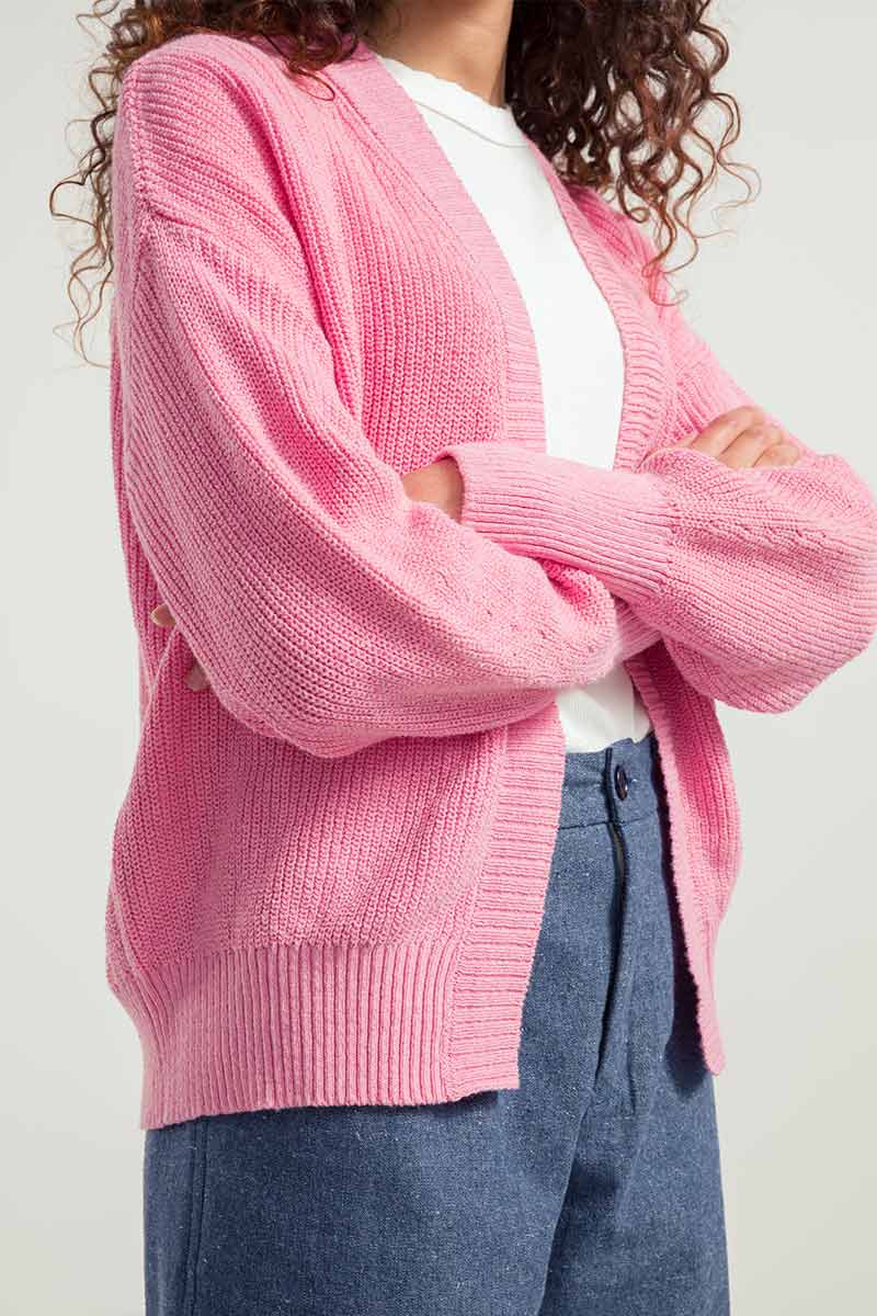 Rosa Ciliegio | Cardigan Donna Cotone Rigenerato Irma