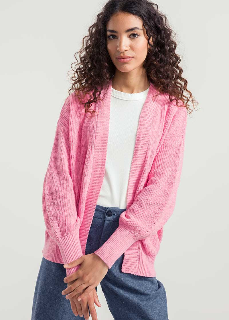 Rosa Ciliegio | Cardigan Donna Cotone Rigenerato Irma