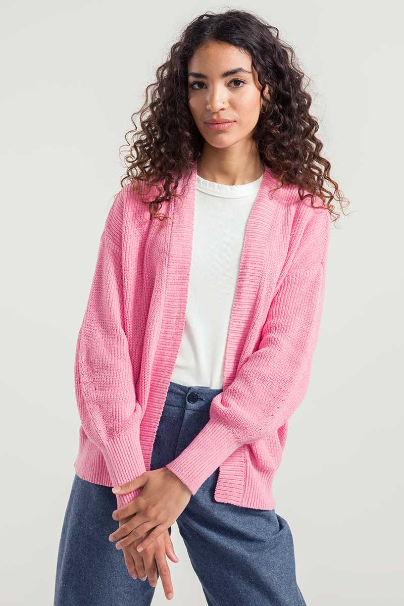 Rosa Ciliegio | Cardigan Donna Cotone Rigenerato Irma