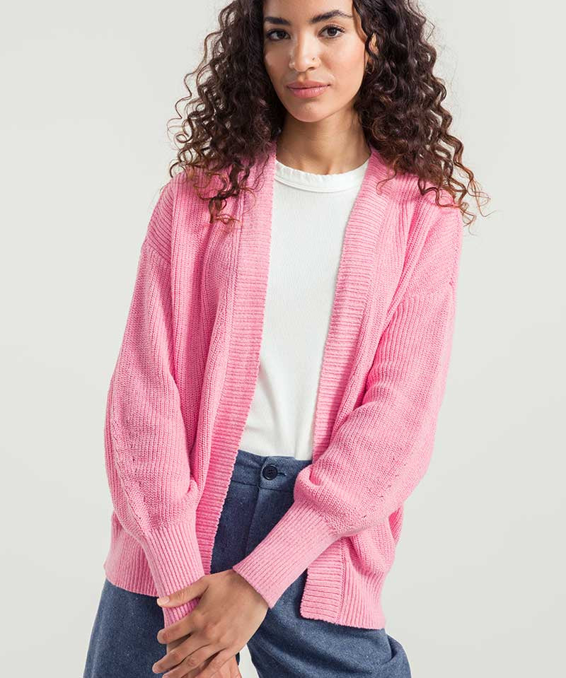 Rosa Ciliegio | Cardigan Donna Cotone Rigenerato Irma