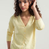 Giallo Crema | Cardigan Donna Cotone Rigenerato Lucia