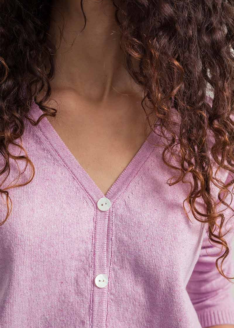 Rosa Magnolia | Cardigan Donna Cotone Rigenerato Lucia