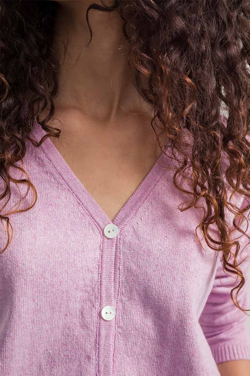 Rosa Magnolia | Cardigan Donna Cotone Rigenerato Lucia