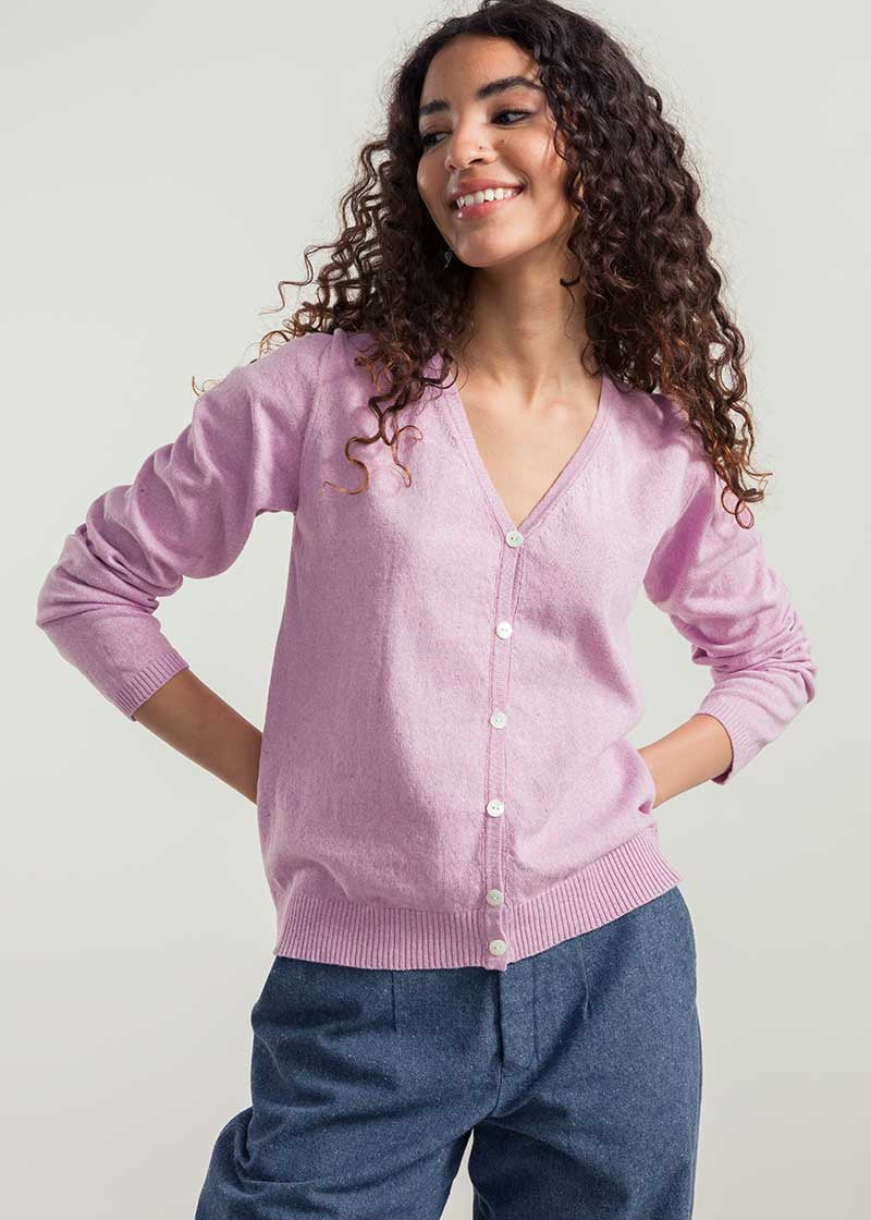 Rosa Magnolia | Cardigan Donna Cotone Rigenerato Lucia