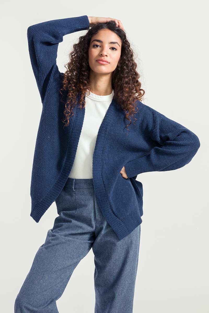 Rifò CARA Cardigan Donna Cotone Jeans Rigenerato