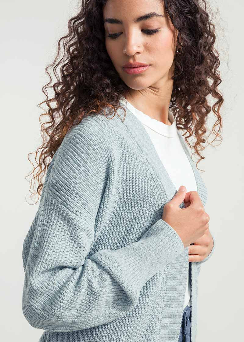 Azzurro Mediterraneo | Cardigan Cotone Donna Jeans Rigenerato