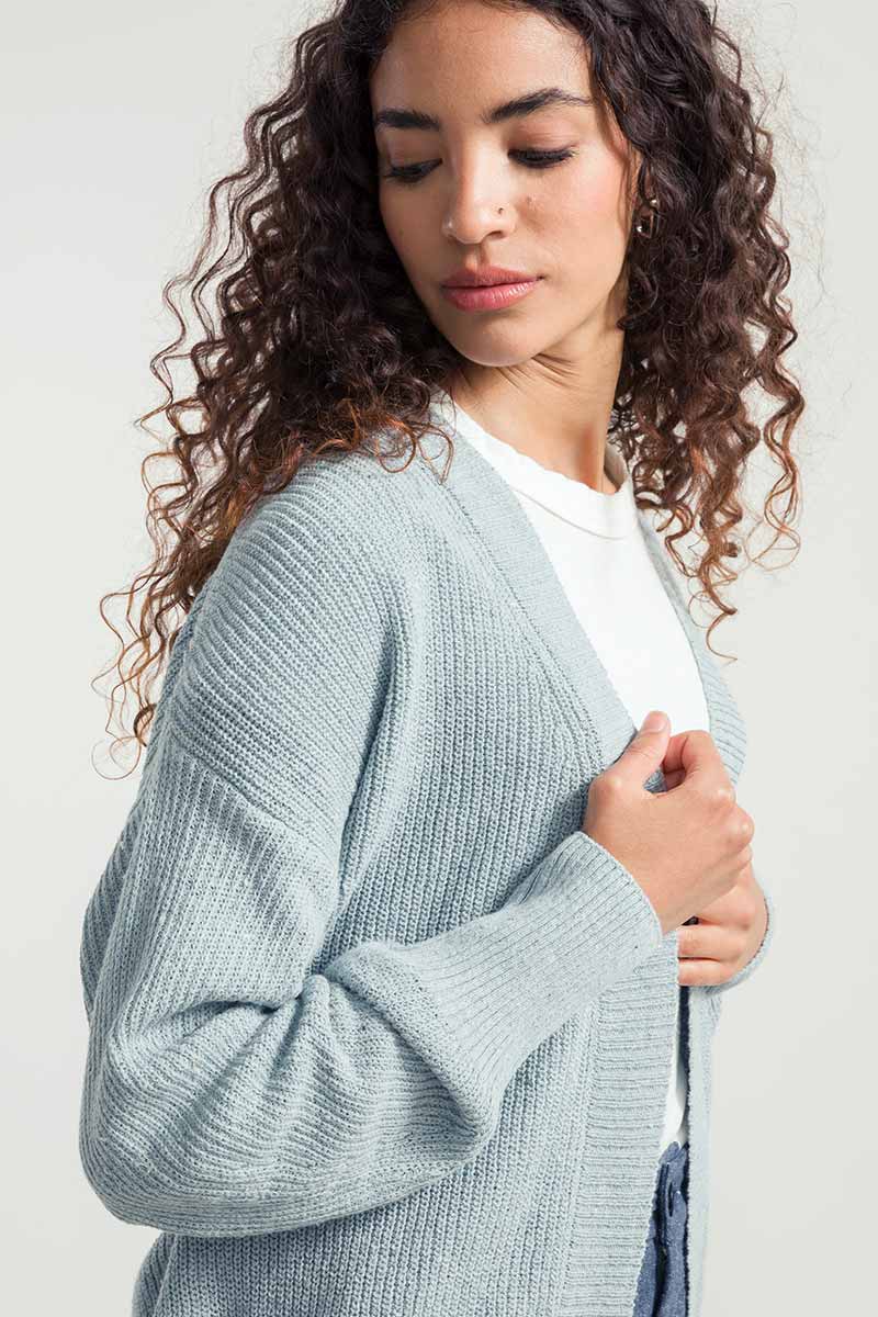 Azzurro Mediterraneo | Cardigan Cotone Donna Jeans Rigenerato