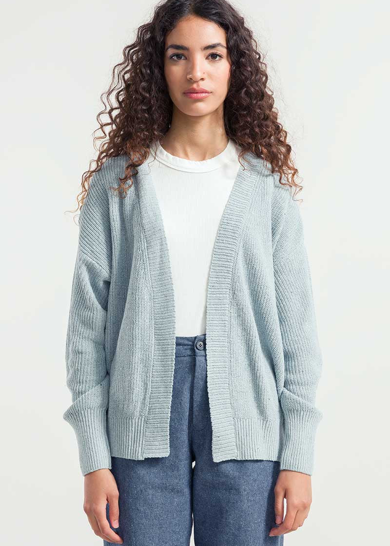 Azzurro Mediterraneo | Cardigan Cotone Donna Jeans Rigenerato