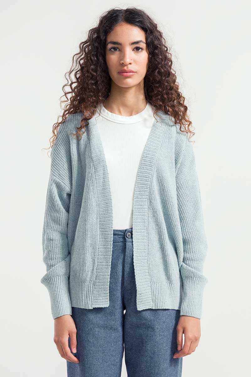 Azzurro Mediterraneo | Cardigan Cotone Donna Jeans Rigenerato