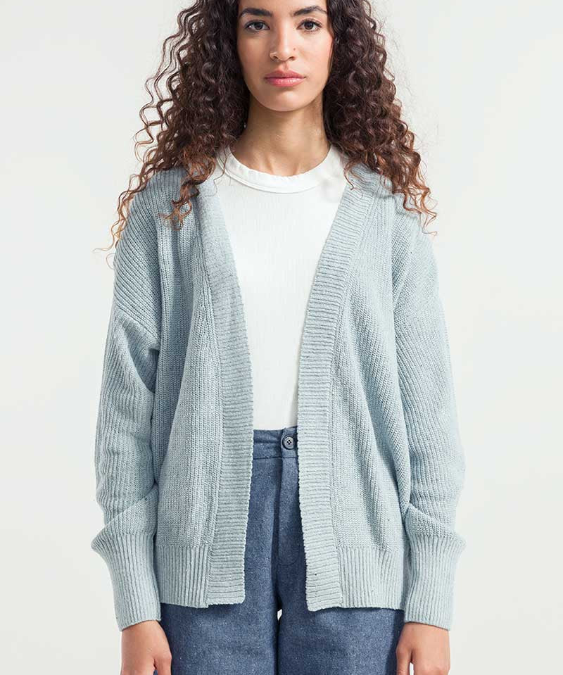 Azzurro Mediterraneo | Cardigan Cotone Donna Jeans Rigenerato