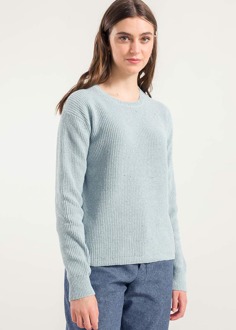 Azzurro Mediterraneo | Maglia Donna Cotone Jeans Rigenerato Rachele