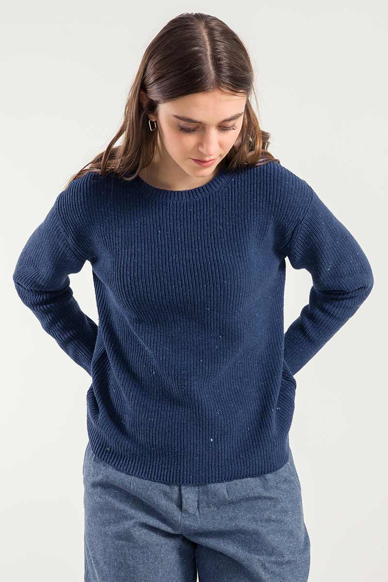 Blu Baltico | Maglia Donna Cotone Jeans Rigenerato Rachele