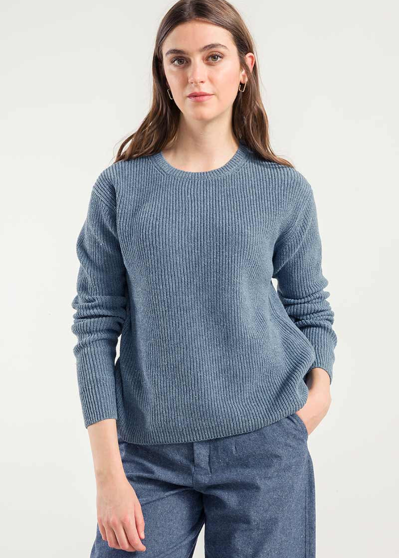 Blu Atlantico | Maglia Donna Cotone Jeans Rigenerato Rachele