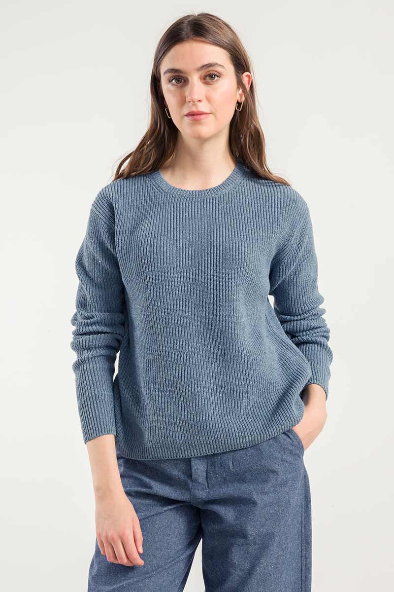 Blu Atlantico | Maglia Donna Cotone Jeans Rigenerato Rachele