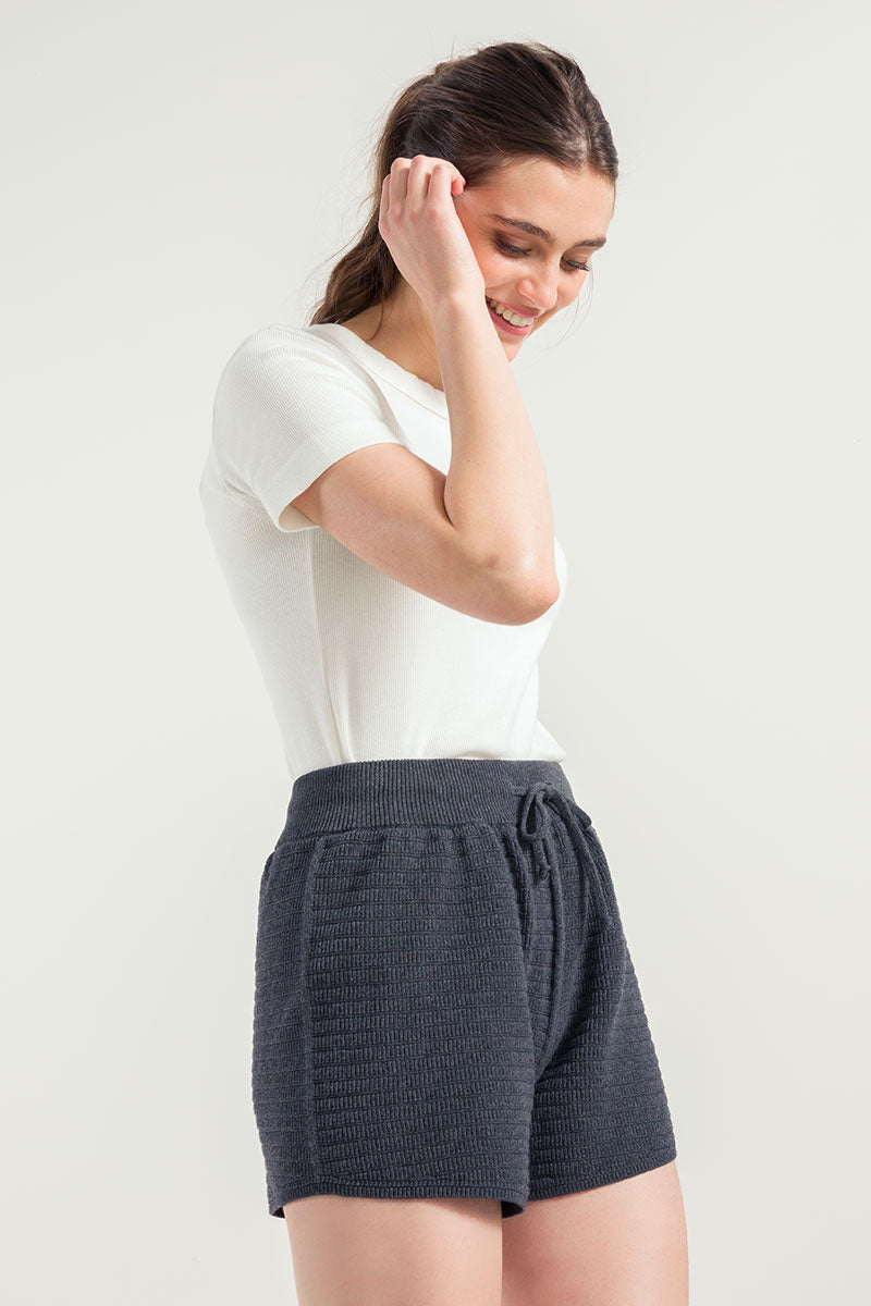 Shorts in Maglia Donna Cotone Rigenerato Stella Grigio - Rifò