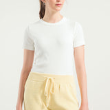 Giallo Crema | Shorts in Maglia Donna Cotone Rigenerato Stella