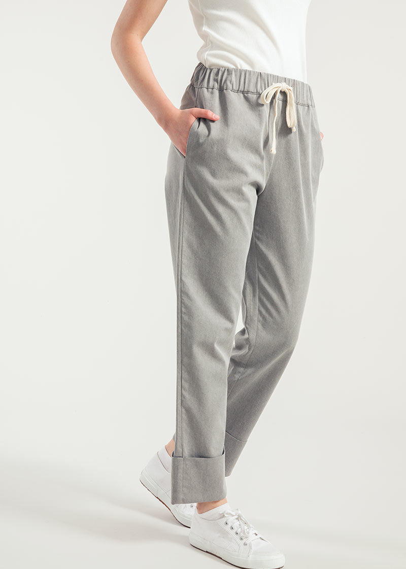 Grigio Basalto | Pantalone Donna Cotone Rigenerato Elettra