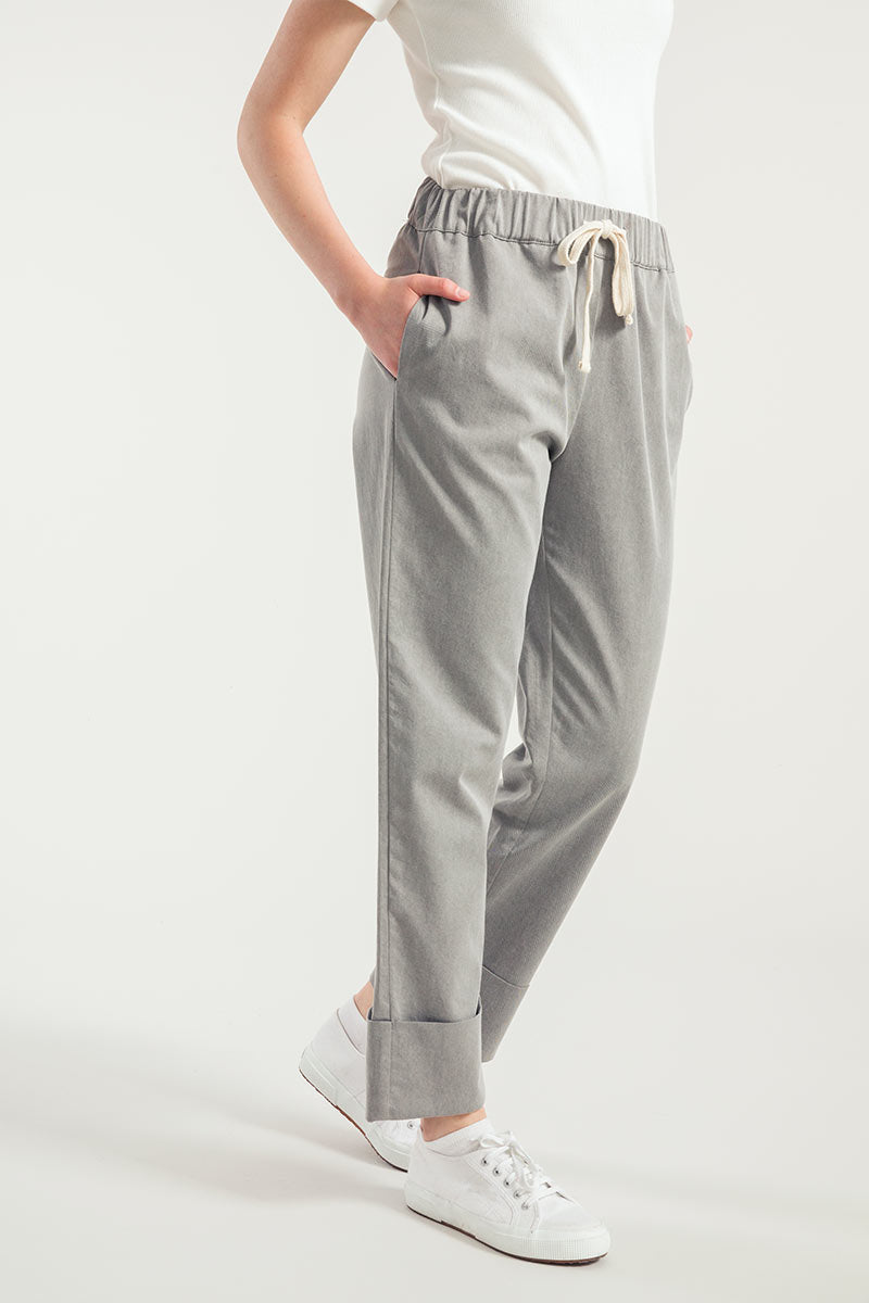 Grigio Basalto | Pantalone Donna Cotone Rigenerato Elettra