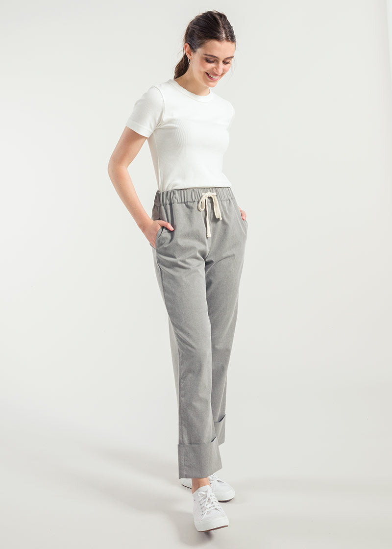 Grigio Basalto | Pantalone Donna Cotone Rigenerato Elettra