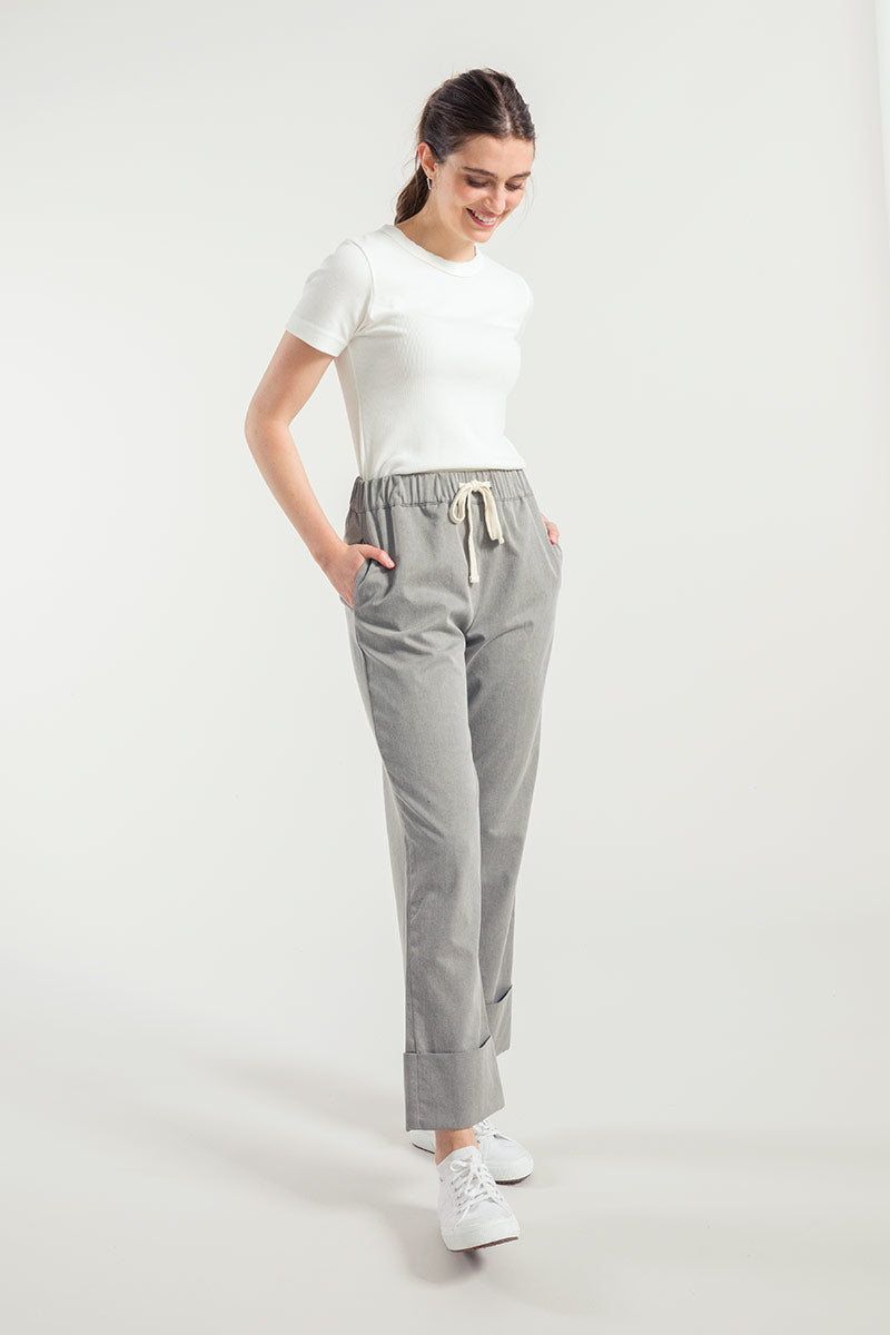 Grigio Basalto | Pantalone Donna Cotone Rigenerato Elettra