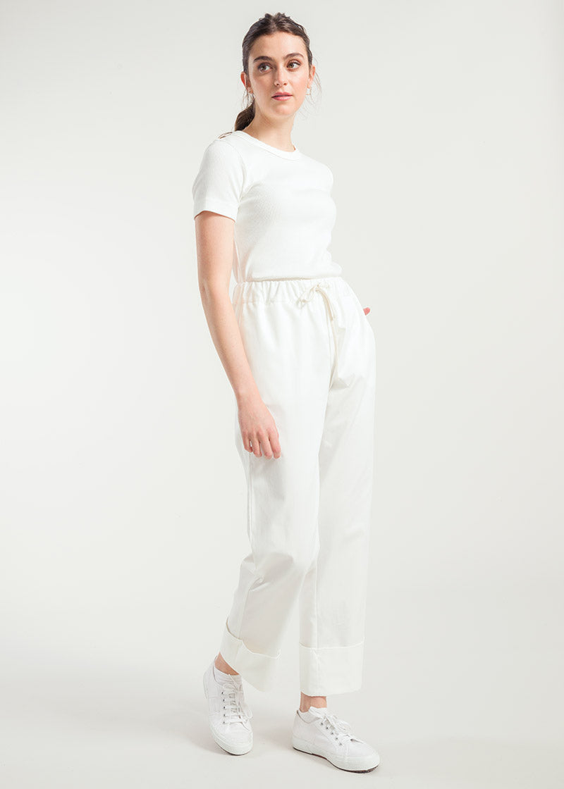 Bianco Ottico | Pantalone Donna Cotone Rigenerato Elettra