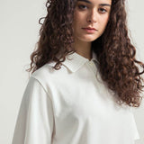 Bianco Latte | Maglia Polo Donna Cotone Rigenerato Ludo